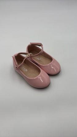 Toddler Girls Pink Formal Easy Strap On Shoes- Size 5
