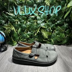 Birkenstock Madeira Sandals Mens Size 42 Black Nubuck Leather Fisherman 