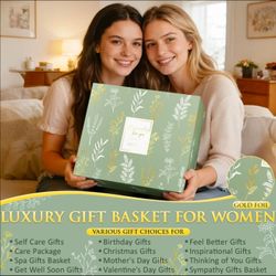 Get Well Soon / Surgery Recovery Gift Basket Set – Green (Spa + Frame + Crochet Tulips)