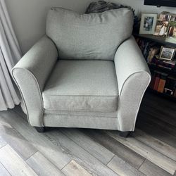 Grey Plush Armchair (New)