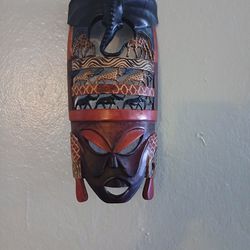 Hand Carved Maasai African Mask