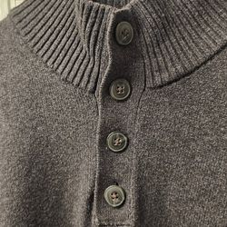 Men’s Banana Republic Size L  Sweater W Buttons Used Good  Made In Bangladesh 