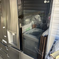 LG 2 Door ThinQ Refrigerator With A Window / Mirror Glass 