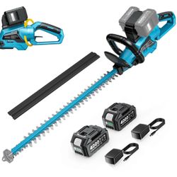 Seesii 24” Cordless Hedge Trimmer with Two 4000mAh Batteries