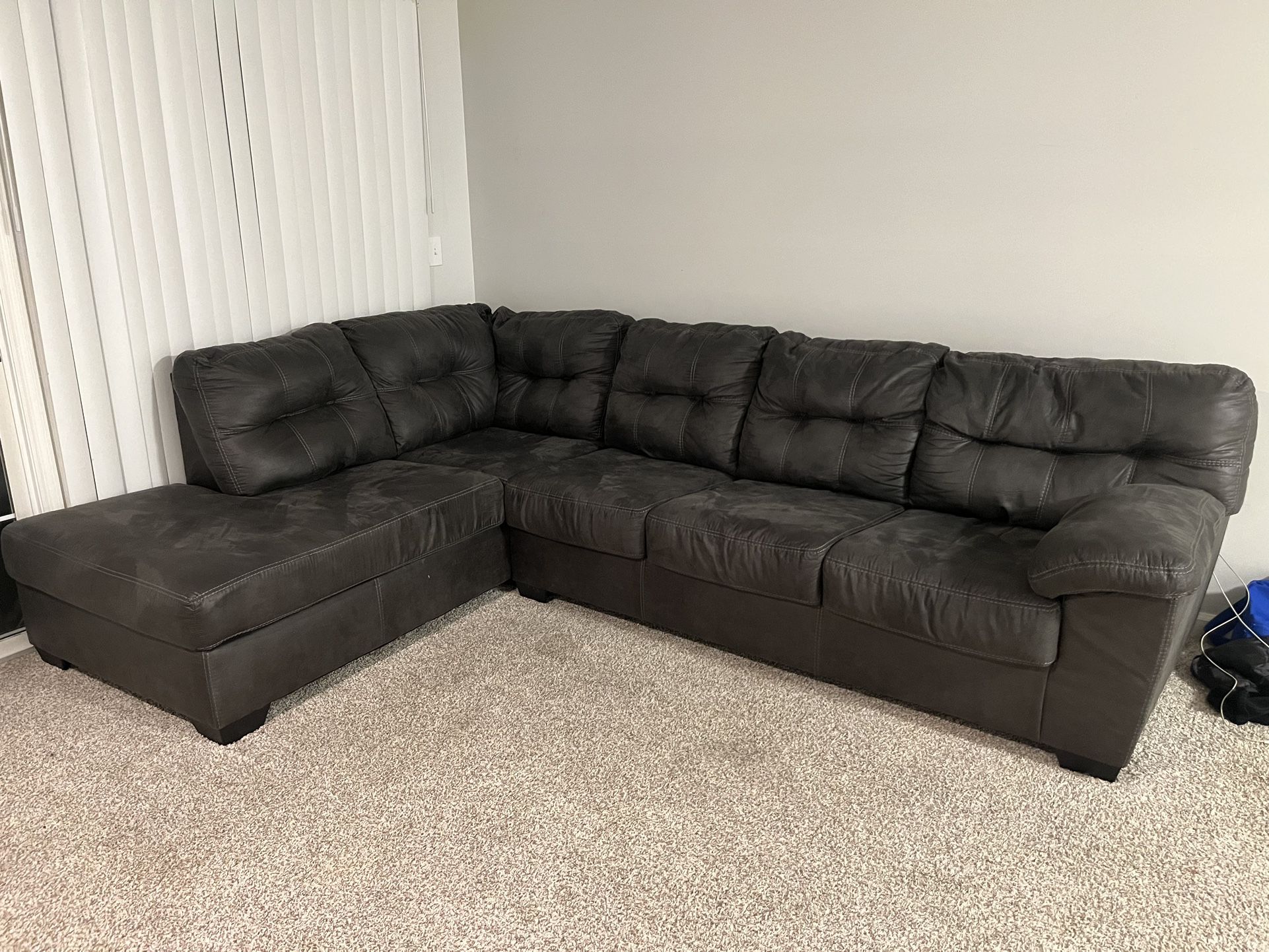 Dark grey sectional couch used
