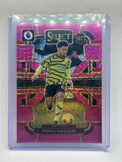 Ethan Nwaneri 2023-24 Panini Select Premier League Terrace Pink Mojo RC /325 #9