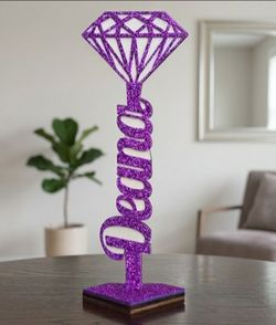 Custom Name Standing Wooden diamond