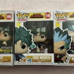 Deku, Izuku Midoriya, and Infinite Deku With Eri Funko Pops