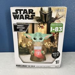 Star Wars Grogu Baby Yoda Christmas Halloween Holiday Inflatable 4.5ft Lit The Child