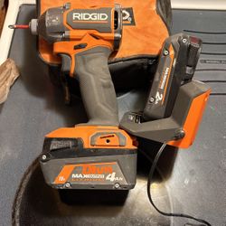Ridgid Brushless Impact Drill W/2 Batteries And Charger 