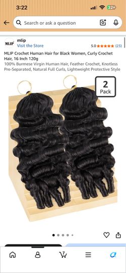 16” MLIP Burmese Curly Human Crochet Hair
