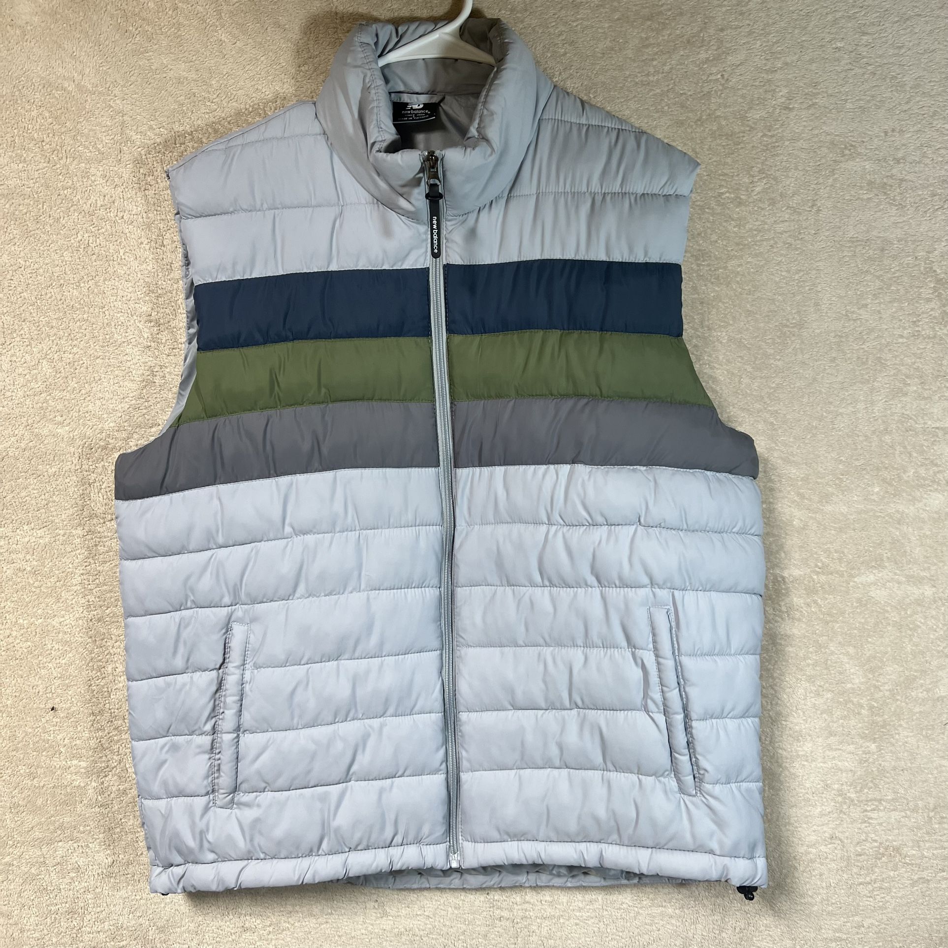 New Balance Puffer Vest Mens Large Gray