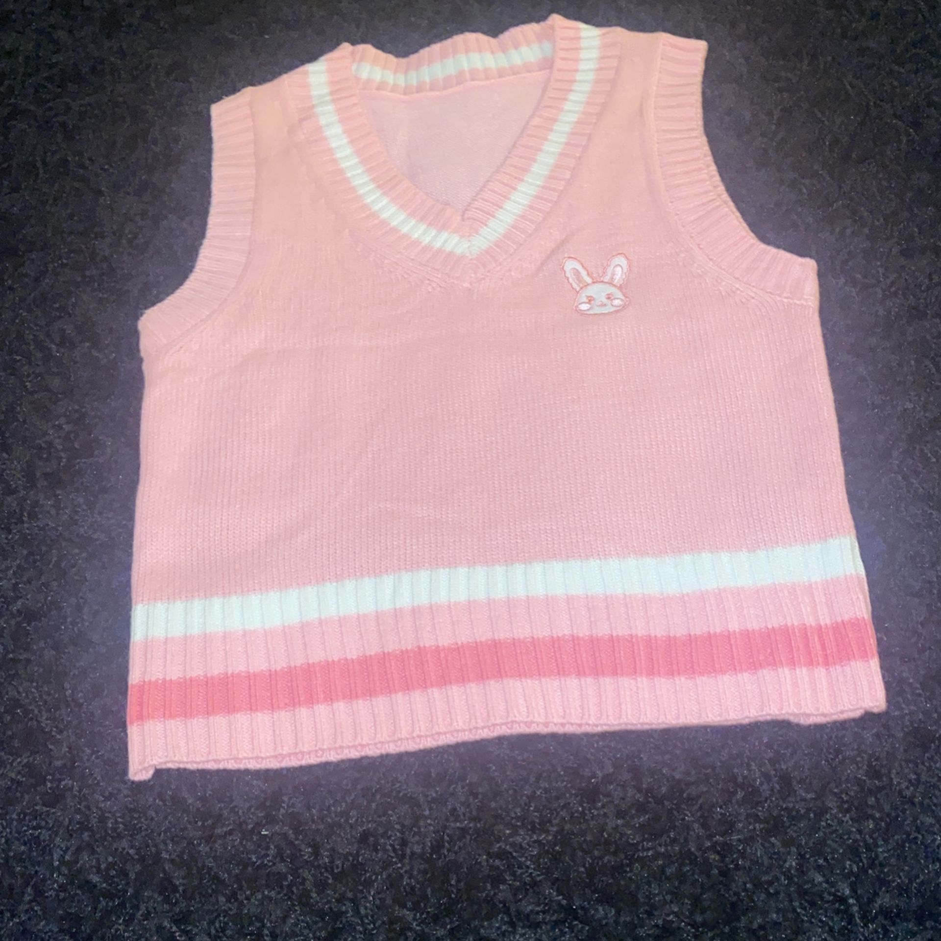 Pink crop sweater vest