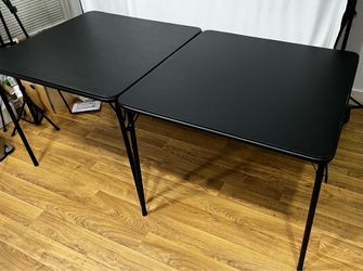 2 Folding Tables 34" Square – Heavy Duty Black Utility Tables – Indoor/Outdoor