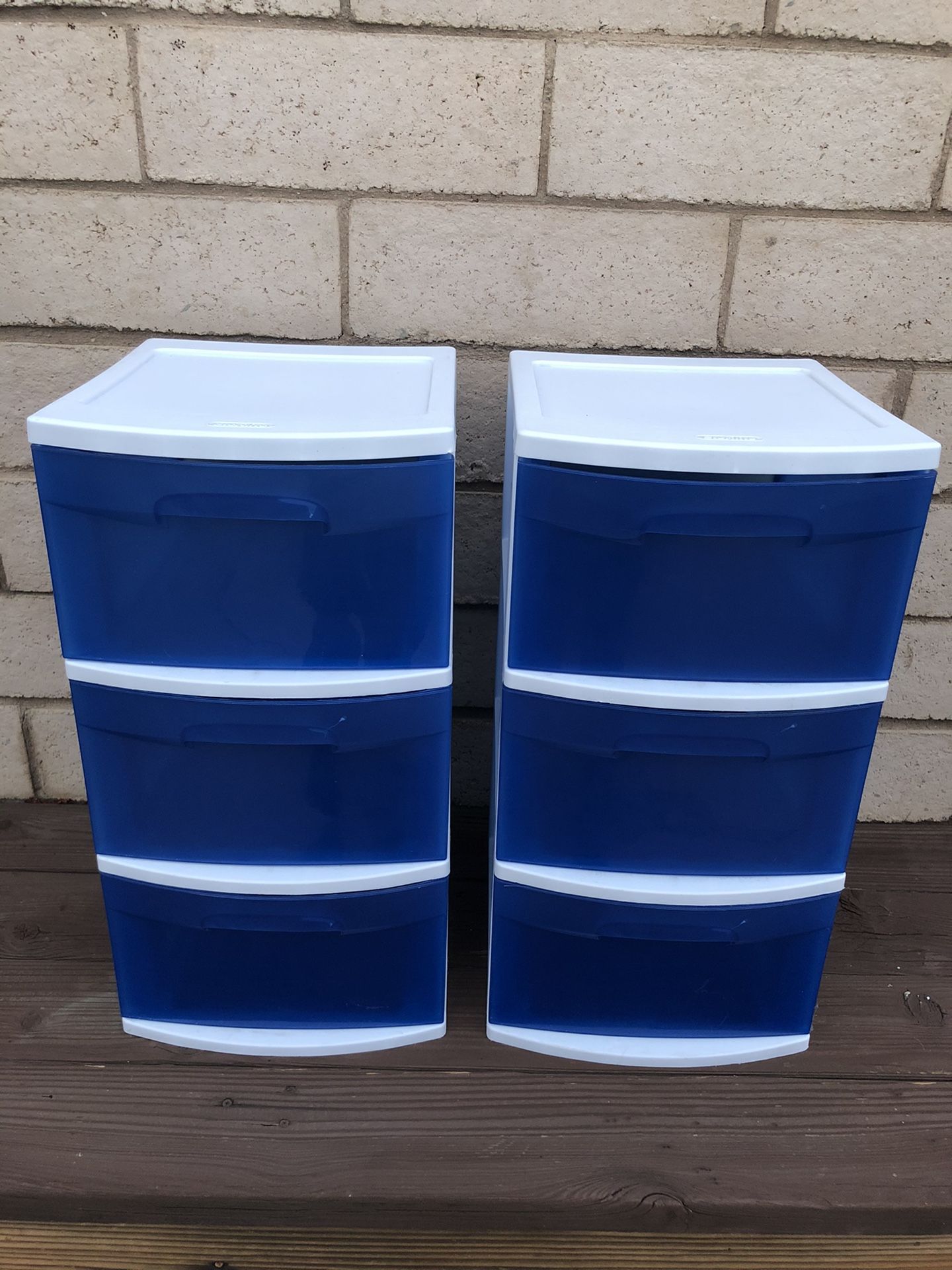 (2) Four Drawer Storage Containers