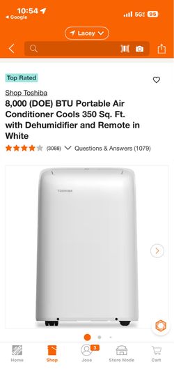 Toshiba 8000 BTU portable air conditioner
