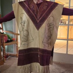 Authentic handcrafted  leather poncho