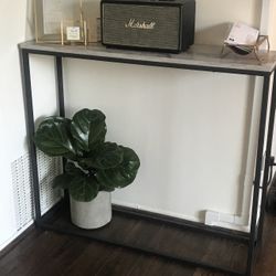Faux Black And White Marble Console Table 