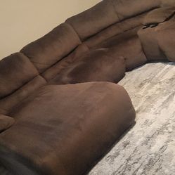 Brown Sectional Couches Reclines