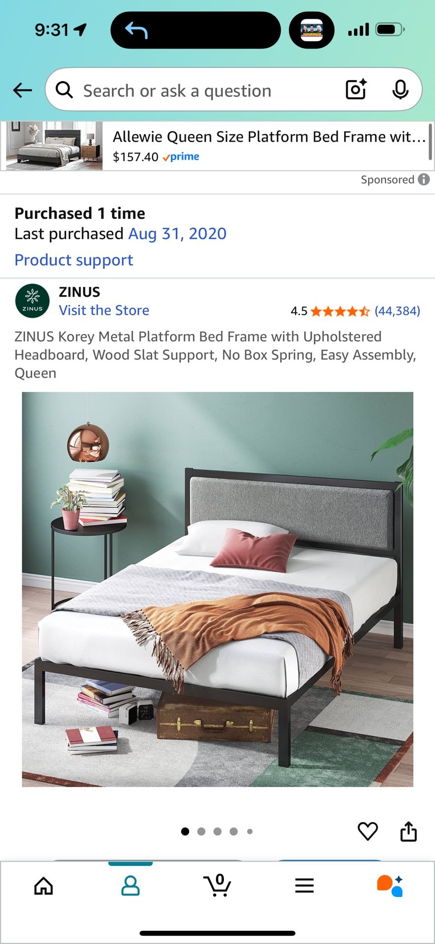 Queen Bed Frame W/mattress