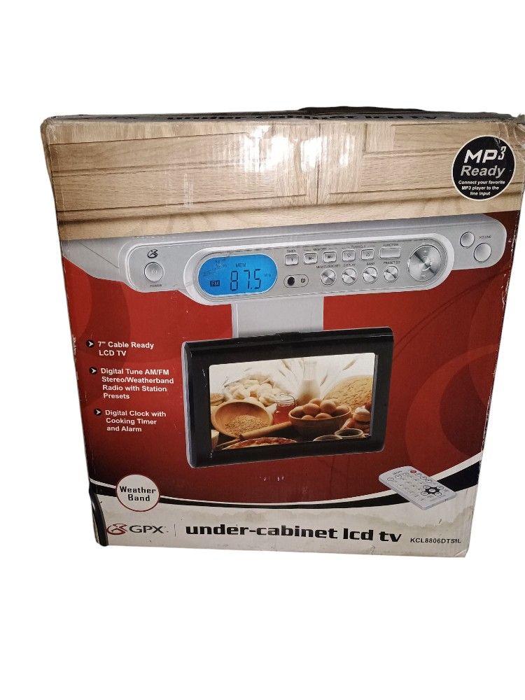 GPX Under cabinet LCD TV / mp3 ready NEW
