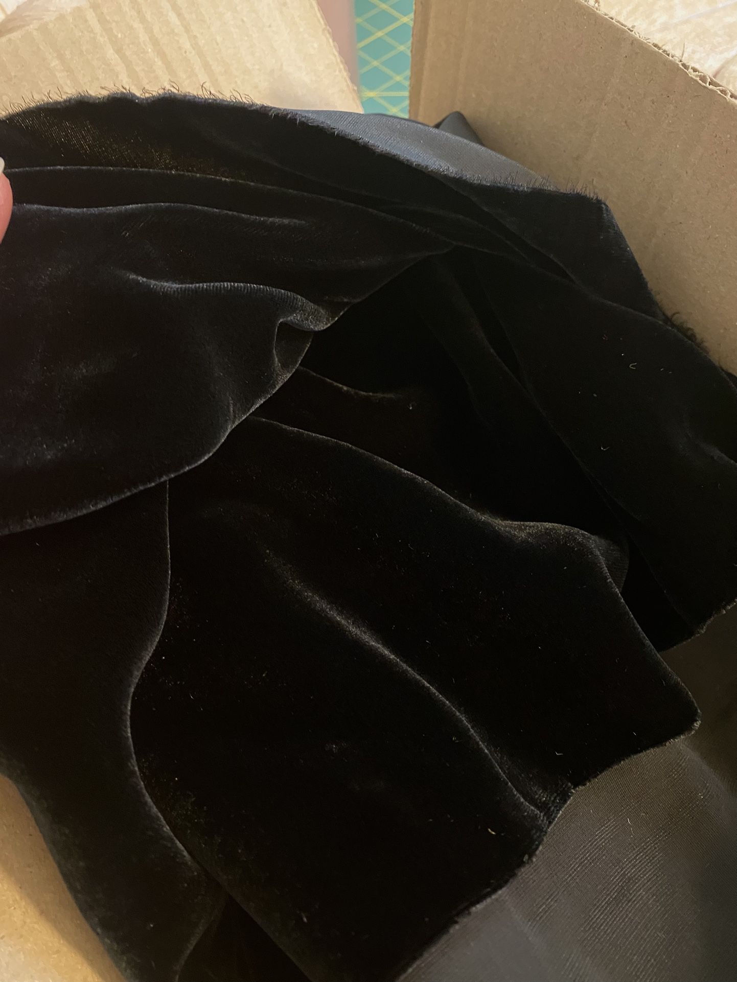 100% Mulberry Silk Velvet Fabric 4yds Black
