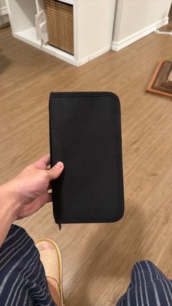 Black Zip-Around Travel Wallet Organizer