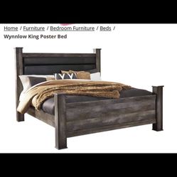 King Bed Headboard/frame With Matching 5 Drawer Tall Dresser