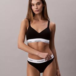 🖤🤍 Calvin Klein Black Set Bralette M Panty S ✨lingerie Sleepwear Comfy Underwear 