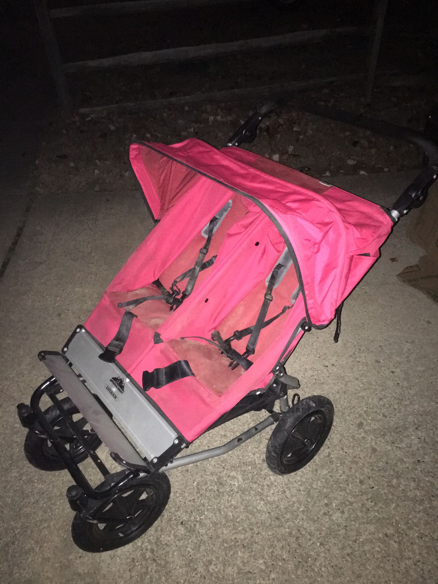 This is the top-of-the-line mountain buggy double stroller only 100 firm