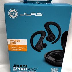 JLab JBuds ANC3 True Wireless Earbuds Smart Active Noise Canceling Black New