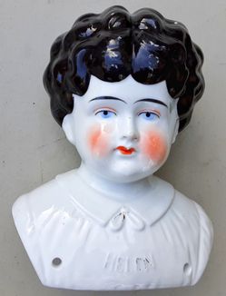 Antique porcelain german doll head pat applied for named Helen 1905 hertwig