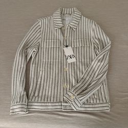 ZARA Striped Beach Shacket Small Mens