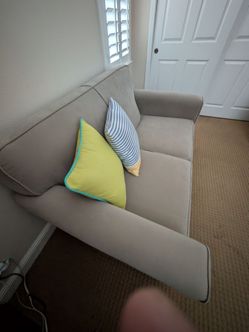 Beige Fabric Two-Seat Sofa