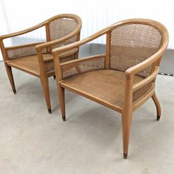 Mid century Modern Cane Lounge chairs