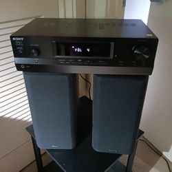 Sony Audio Receiver Strdh130 + Sony Made In Japan Ssh26000u 60 Watt Bookshelf Japanese Made Loudspeakers!