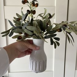 Small Vase With Olive Stems