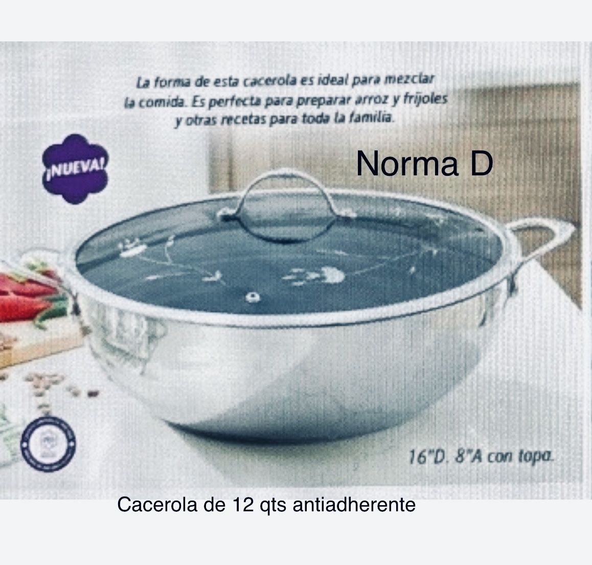 Cacerola Honda De 12 Qts Con Antiadherente Nueva En Su Caja ๐บ Princess House ๐บ