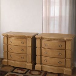 Solid Wood Double Nightstand 
