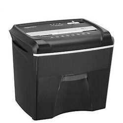 Compact Desktop-Style High Security 12-Sheet Micro-Cut Paper and CD/Credit Card/Junk Mail Pullout Basket Shredder, White/Black