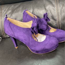  Women's Vintage Bowtie Pumps Platform High Heel Dress Shoes