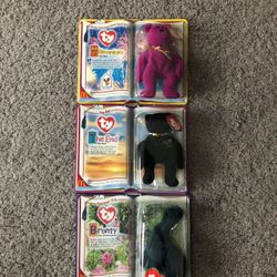 Vintage Ty McDonalds Beanie Babies. Bronty, 1995, The End and Millennium, 1999. Like new!