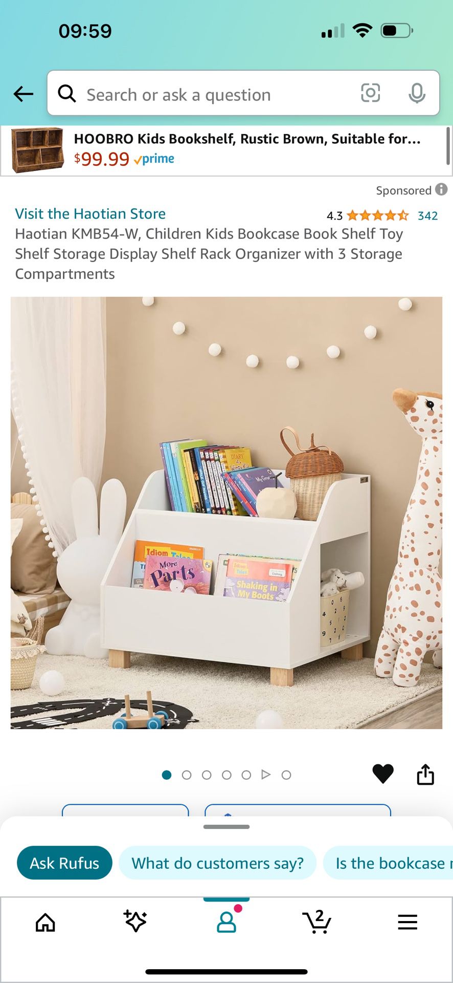 Children Kids Bookcase Book Shelf Toy Shelf Storage Display Shelf Rack Organizer with 3 Storage Compartments 