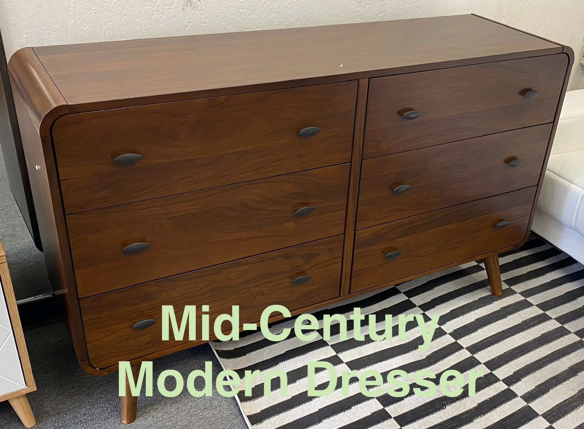 New Mid-Century Walnut Finish Dresser (Easy Finance & Delivery)