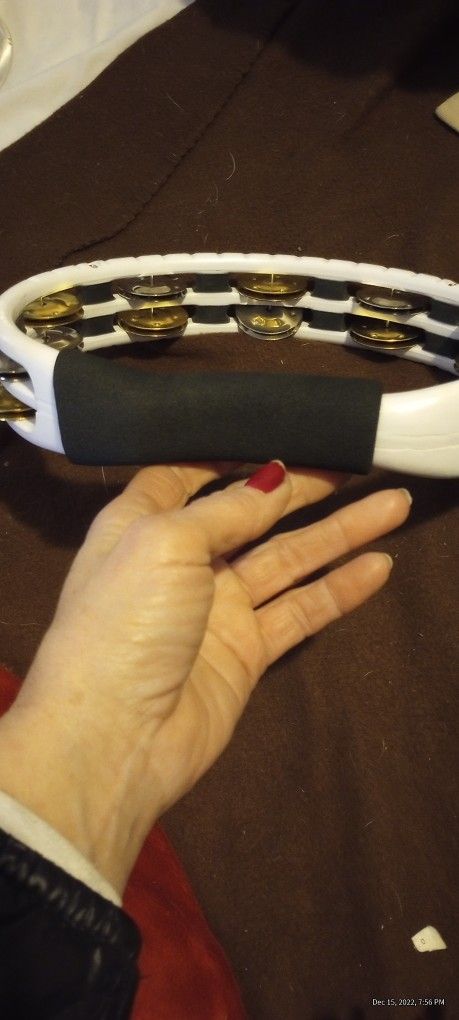 White Oval Brass Tambourine