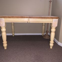 Vintage Solid Wood Oak Dining Table No Leaf