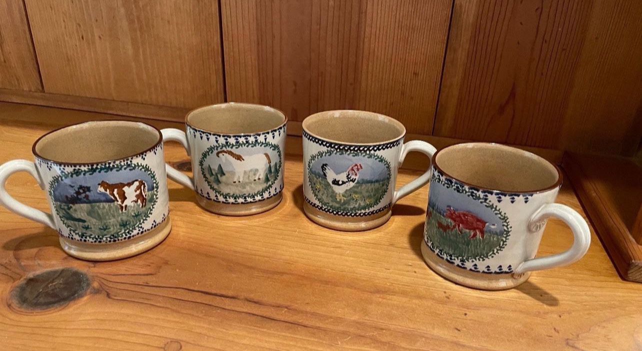 Nicholas Mosse Pottery from Ireland  Set of COW, PIG,CHICKEN,AND HORSE 
