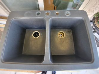 Granite Graphite Double Bowl Sink