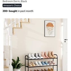 Expandable Black Metal Shoe Rack New