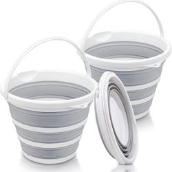 2.6 Gallon (10L) Large Capacity, Essential for RV, Garden Cleaning, Car Washing, Camping, Fishing, Multi-Purpose Durable Portable Buckets